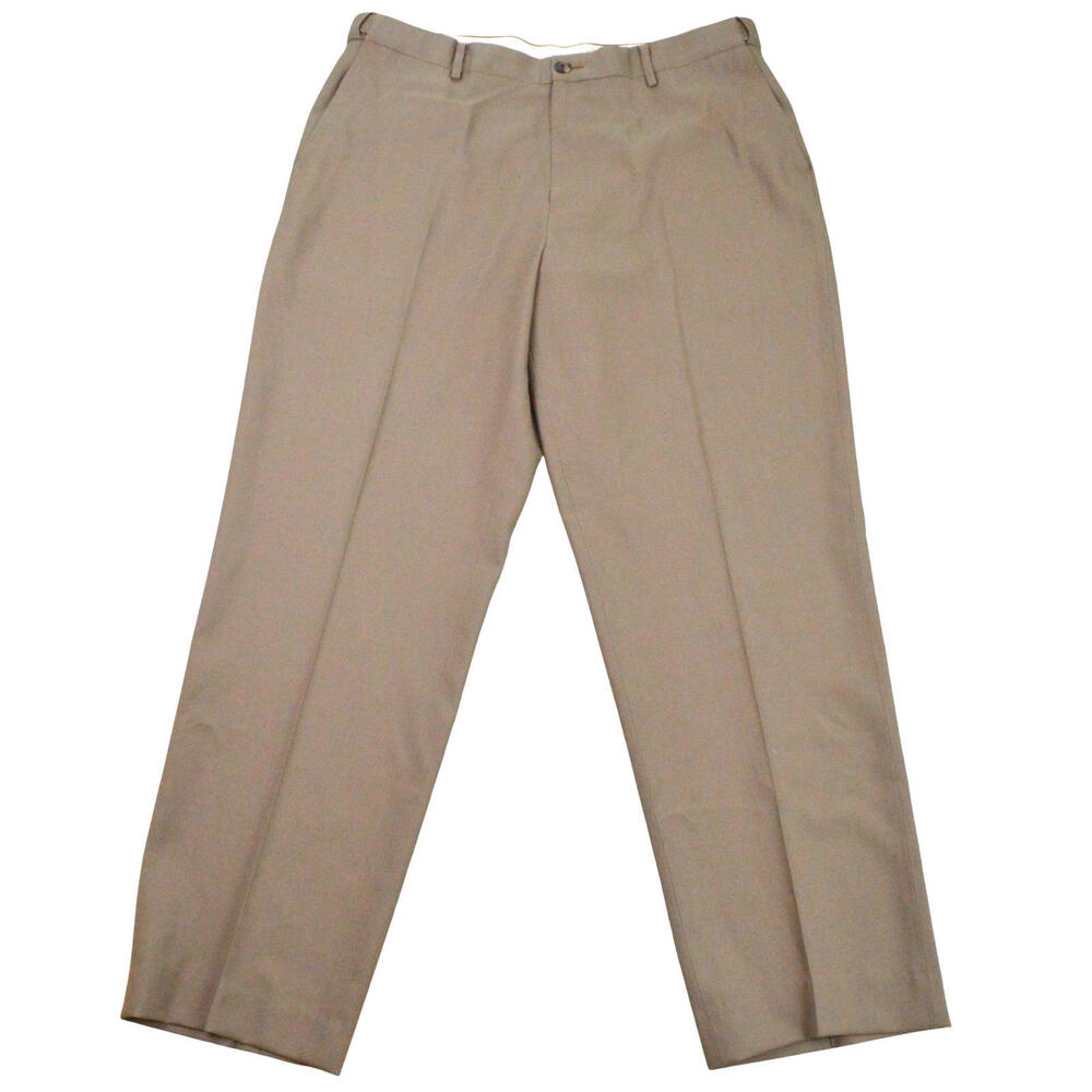 LL Bean Mens Dress Pants 38 Brown Classic Fit Pockets 100% Wool